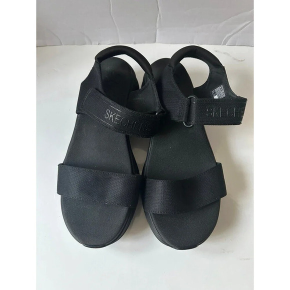 Skechers D'Lux Walker Sandals black size 8 - Picture 1 of 10